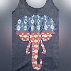 🛍️ LOL Vintage super lightweight & soft elephant tank top, heather grey/blue XL